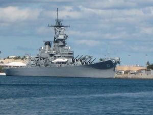 USS Missouri from a distance