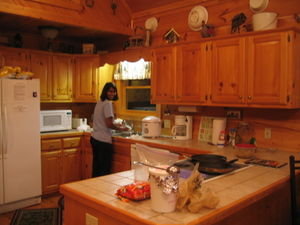 Chithi- acting busy in the kitchen