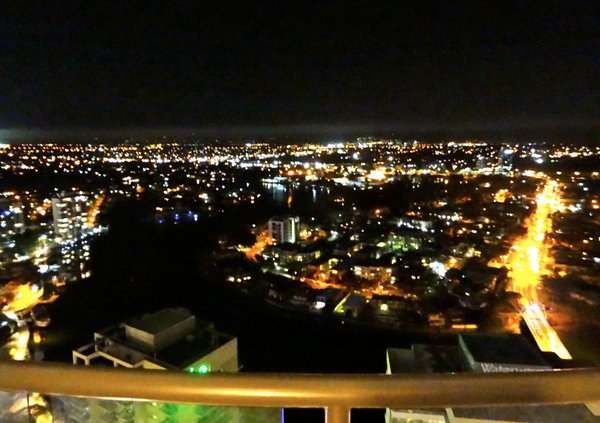 Balcony view at night
