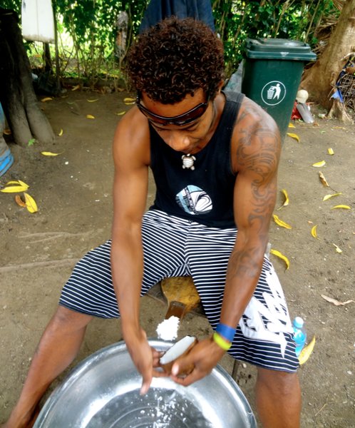 Shaving coconuts
