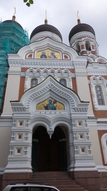 Entrance to Alexander Nevsky Russian Ortodox church in Tallinn