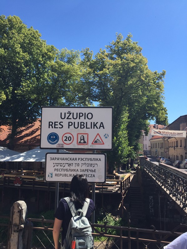 Sign at entrance to fictious Republic of Uzupis