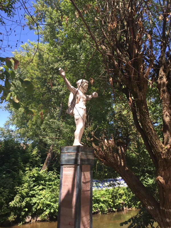 Statue of Backpacker Jesus