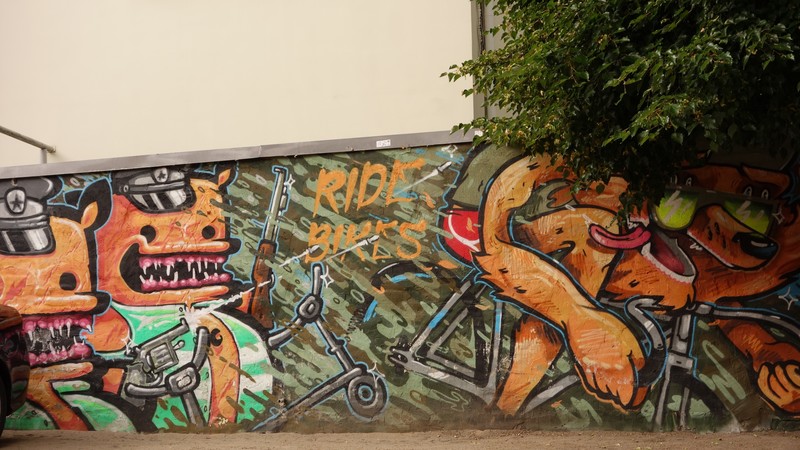 Bike Graffiti in Riga while waiting for bus to airport