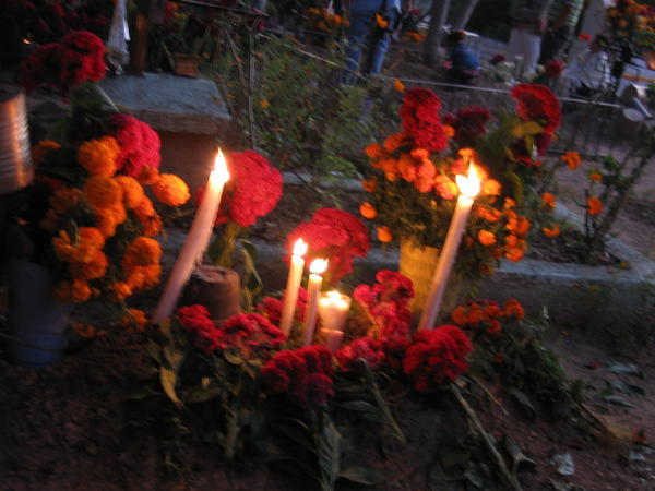 Candles at dusk