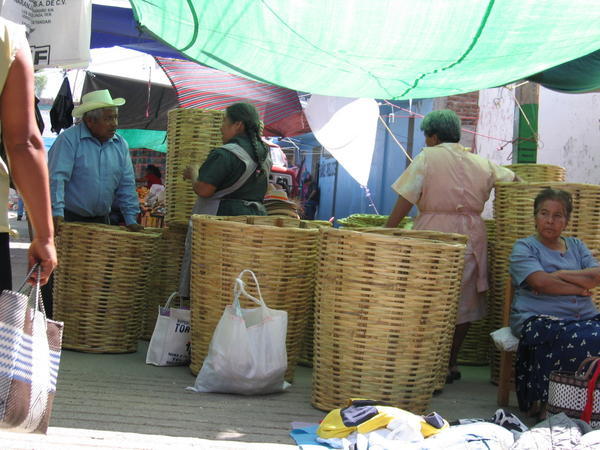 Baskets at the Tlacolula market