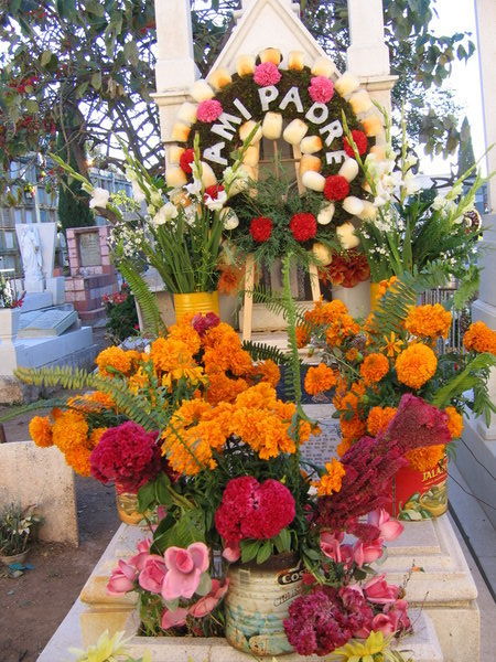 A decorated grave