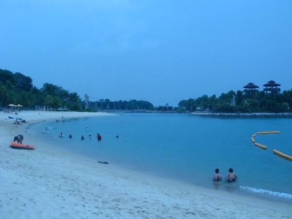 One of the many manmade beachs at the Island