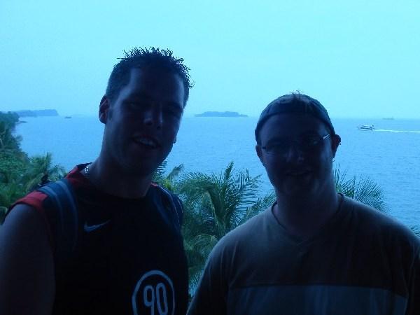 Owen and Charlie on the edge of Asia