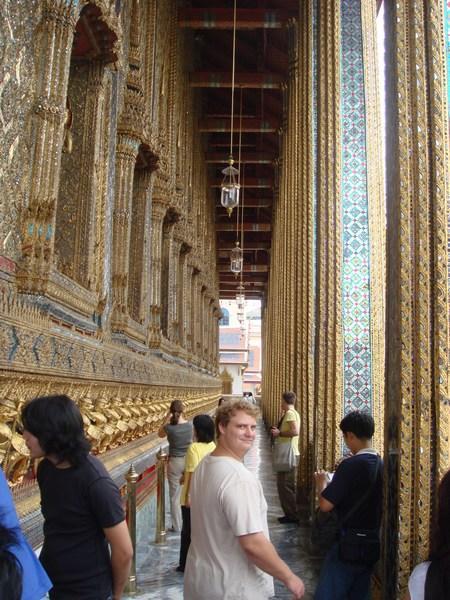 Along the side of the temple of the emerald Buddha 