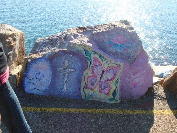 Some of the painted rock on the harbour front