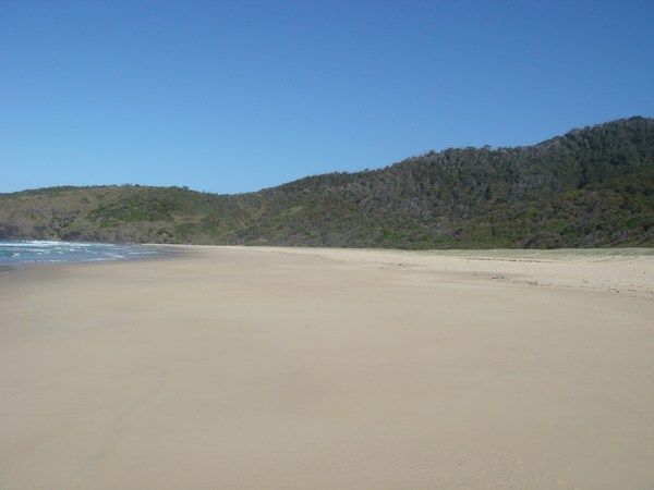 Our totally deserted beach, not even a footstep is on the sand