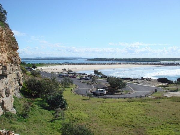 The view out over the entrance to the harbour