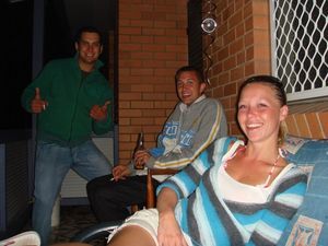 All my house mates out on the veranda