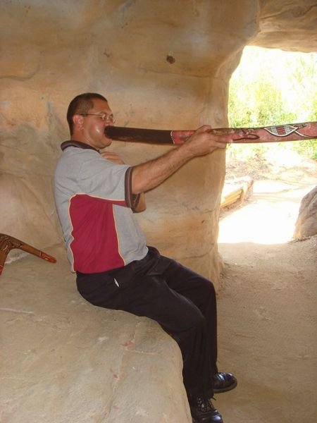 A demo of how to play a didgeridoo