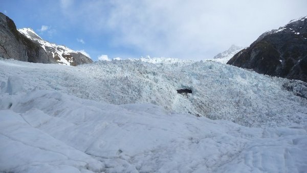 Finally being able to see the top of the glacier once the cloud cleared