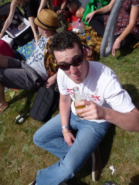 Dan enjoying the beer and sunshine