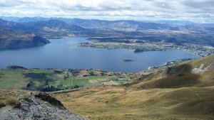 To the right of the lake is the little town of Wanaka