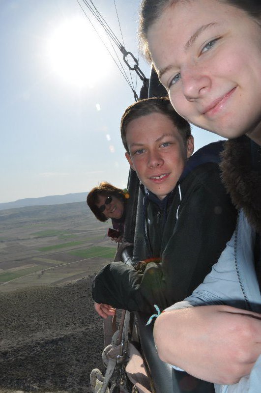 Abby, Luke, and Shannon.....over Cappadocia