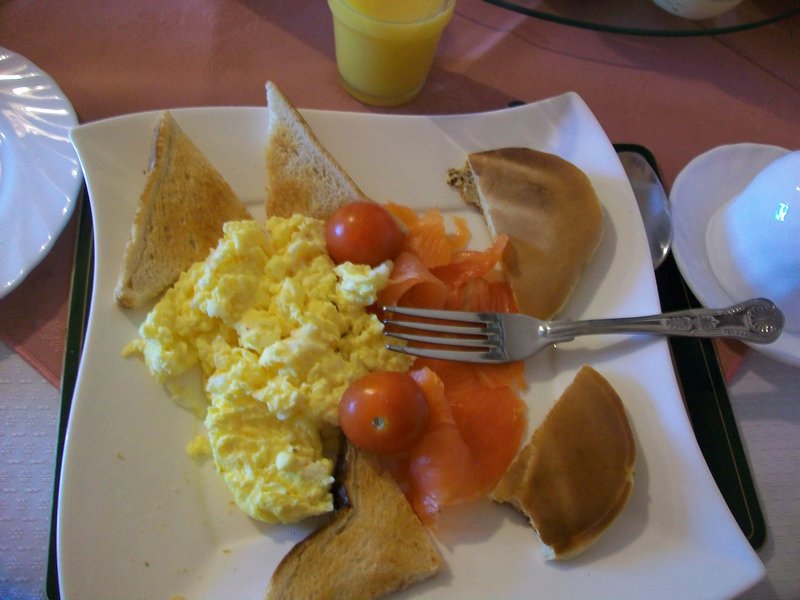 Salmon and egg breakfast
