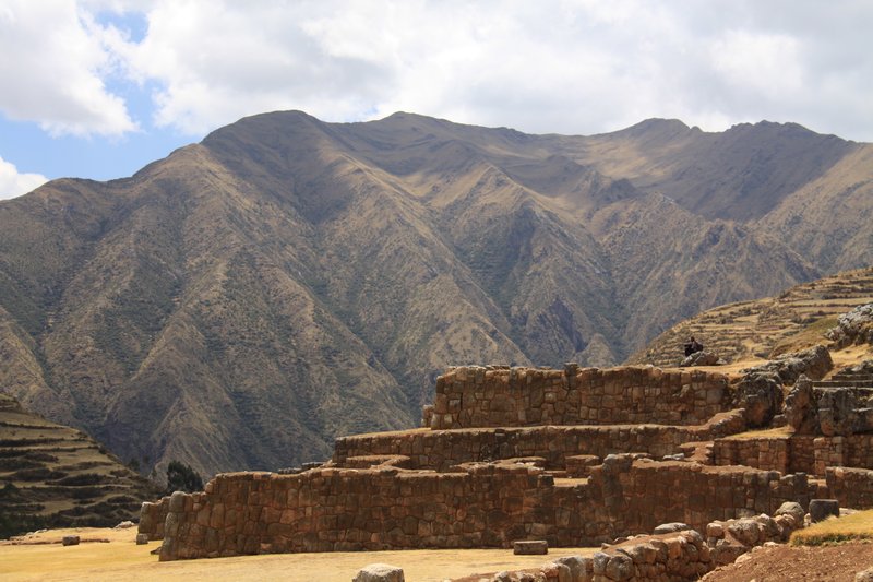 inca walls with mountain background