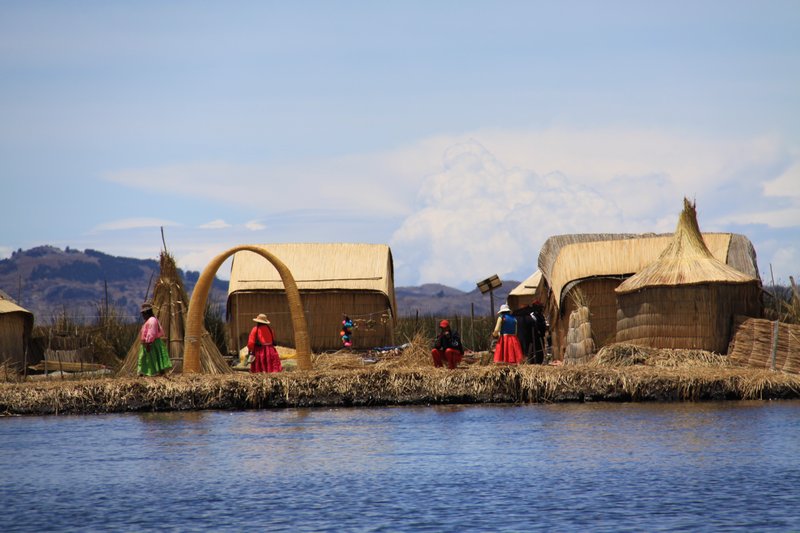 straw houses on floating islands