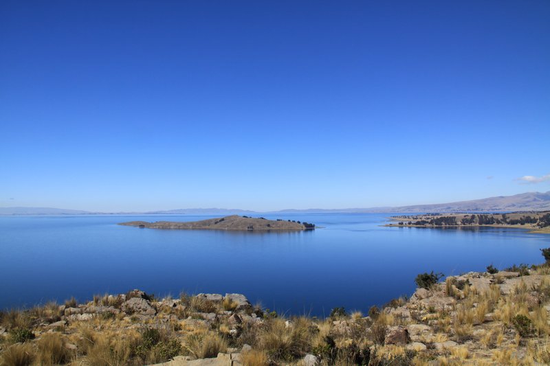 overlooking lake titicaca