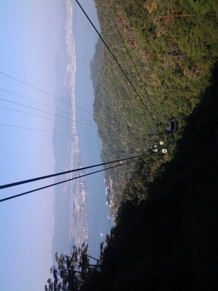 Going down the ropeway