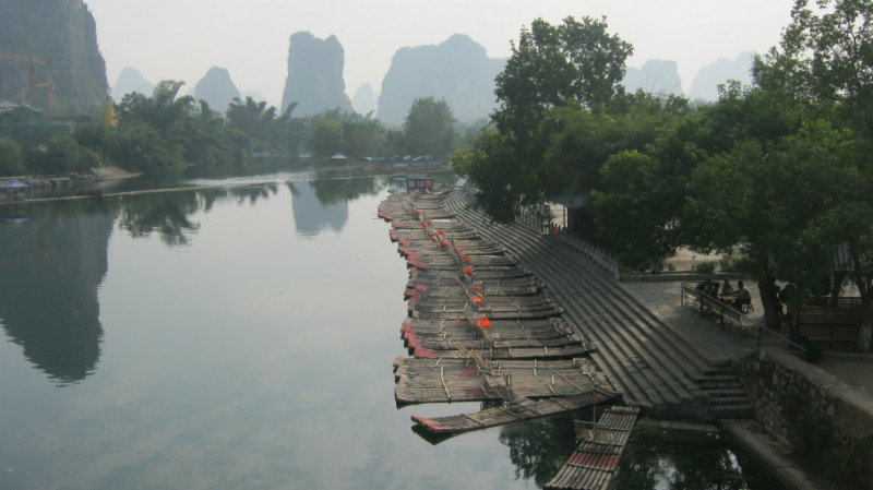 Bamboo rafts in Yangshuo
