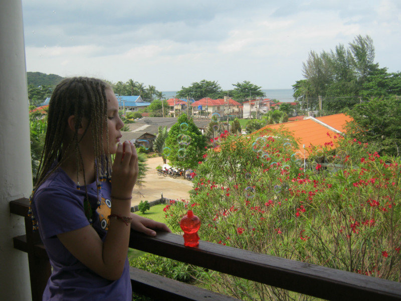 On our balcony at Koh Lanta