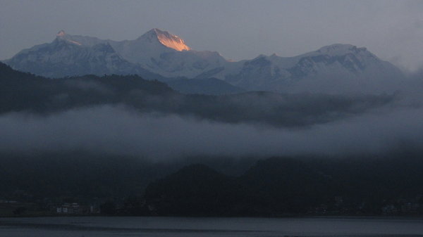 Waking up to this sunrise in Pokhara