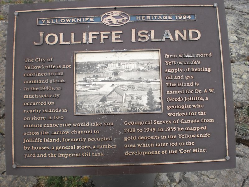 Plaque looking towards Jolliffe Island