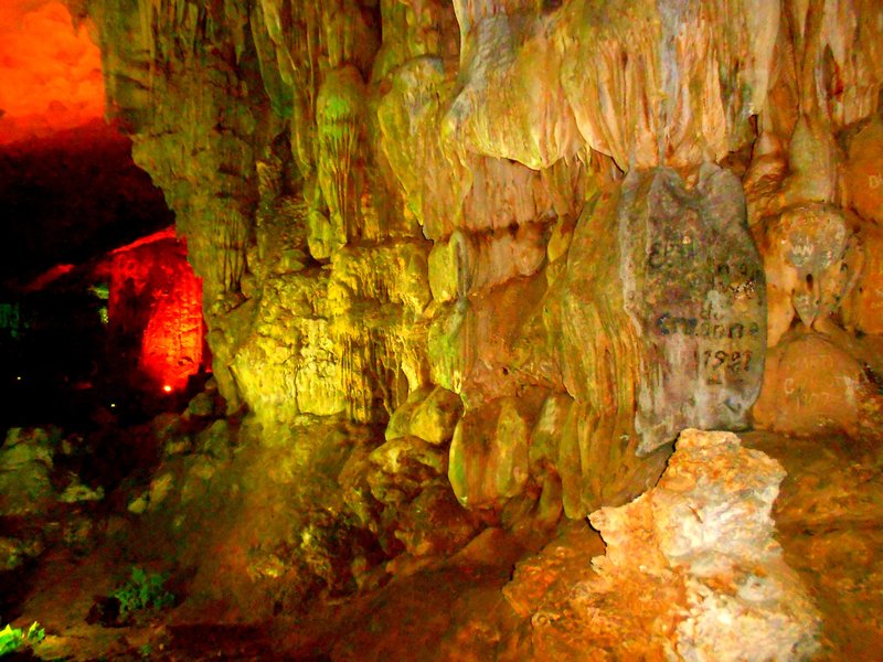 inside one of the caves 