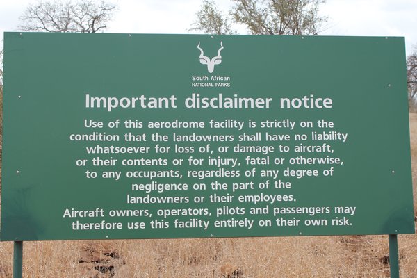 Sign at airstrip