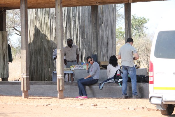 Waiting to depart at airstrip