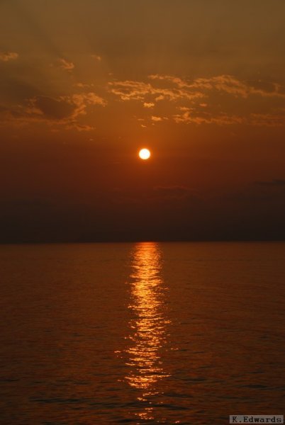 Sunrise on the second night in Greece