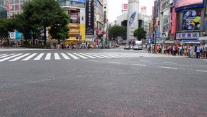 Shibuya crossing i Tokyo, verdens travelste lyskryds... 3.. 2.. 1...