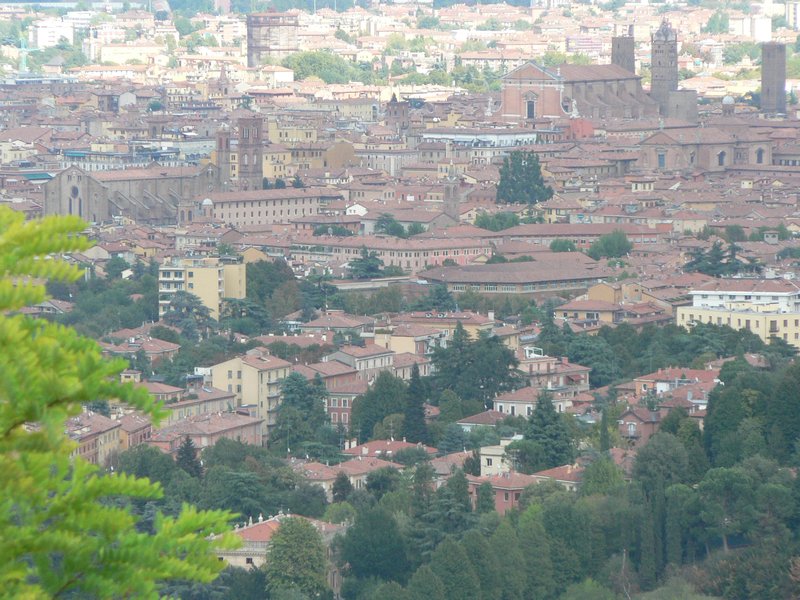 Bologna Old City from the hill of San Luca