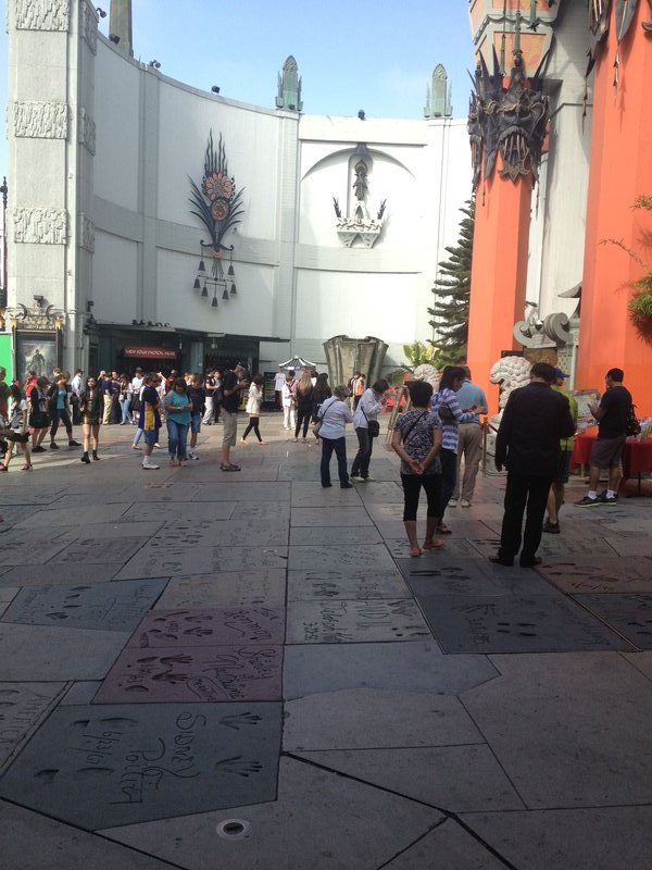 The Chinese Theatre lots of proper stars hand and footprints in the cement!