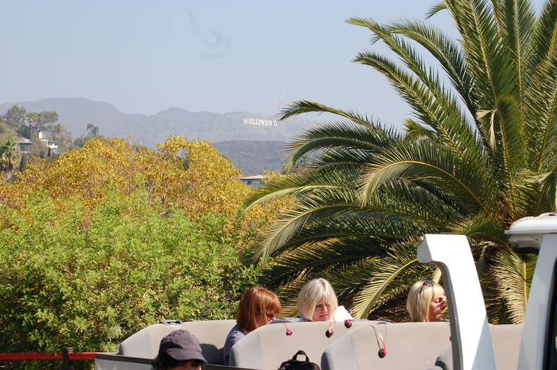 Hollywood sign from the tour bus
