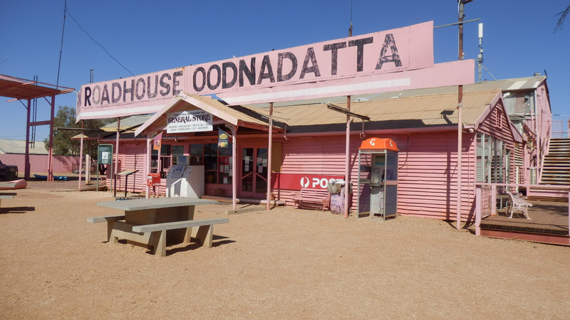 Finally at the Pink Roadhouse in Oodnadatta.