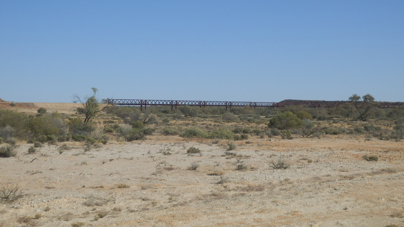 The old Ghan railway bridge over the Neale River. 