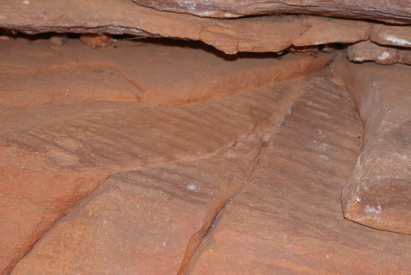 Ancient ripple marks on the rocks