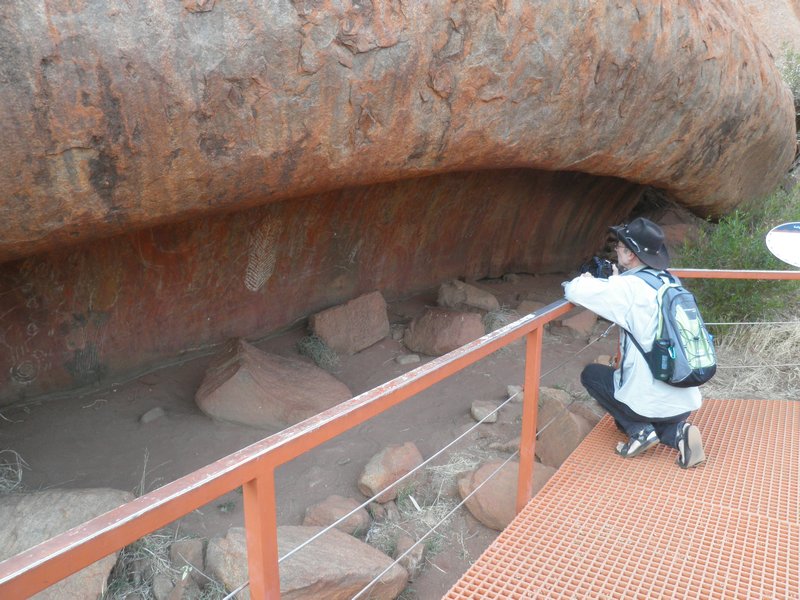 Inspecting cave paintings
