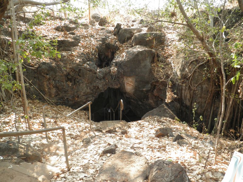 The eerie entrance to Cutta Cutta cave.