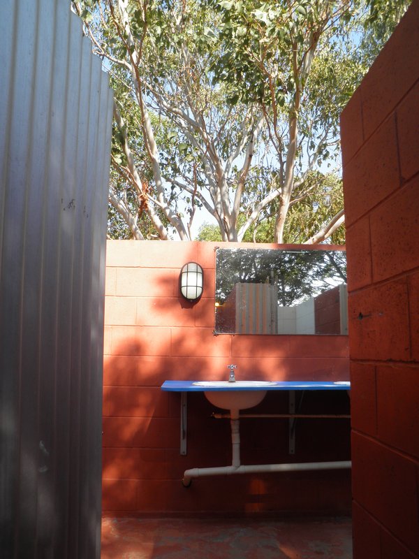 A view from one of the open air toilet units