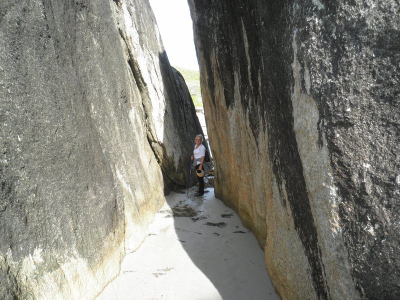 Joan at the entrance to Elephant rocks