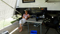 Under the awning becomes a comfy spot to relax