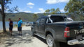 Out of the 4WD the boys check out picnic spots