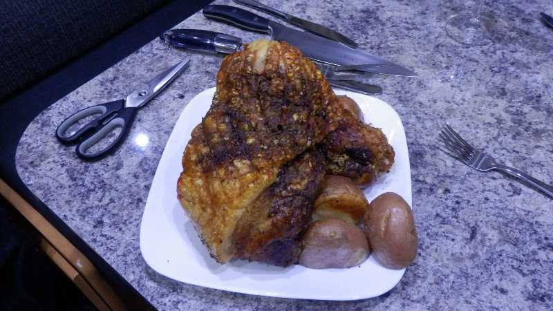 Roast pork with crackling to finish the day